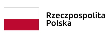 The image includes the national flag of Poland, with two horizontal bands of white (top) and red (bottom), alongside the text 